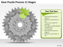 1813 business ppt diagram gear puzzle process 11 stages powerpoint template