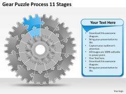 1813 business ppt diagram gear puzzle process 11 stages powerpoint template