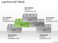 1813 business ppt diagram lego process of 5 blocks powerpoint template