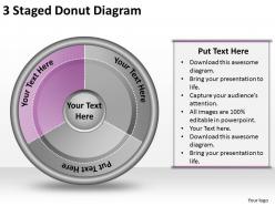 1814 business ppt diagram 3 staged donut diagram powerpoint template