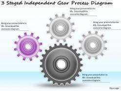 1814 business ppt diagram 3 staged independent gear process diagram powerpoint template