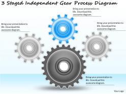 1814 business ppt diagram 3 staged independent gear process diagram powerpoint template