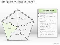 1814 business ppt diagram 3d pentagon puzzle diagram powerpoint template