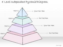 1814 business ppt diagram 4 level independent pyramid diagram powerpoint template