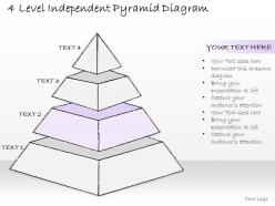 1814 business ppt diagram 4 level independent pyramid diagram powerpoint template
