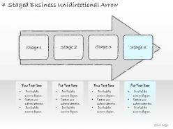 1814 business ppt diagram 4 staged business unidirectional arrow powerpoint template
