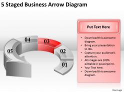 1814 business ppt diagram 5 staged business arrow diagram powerpoint template