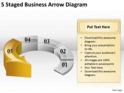 1814 business ppt diagram 5 staged business arrow diagram powerpoint template