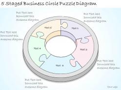 1814 business ppt diagram 5 staged business circle puzzle diagram powerpoint template