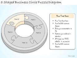 1814 business ppt diagram 5 staged business circle puzzle diagram powerpoint template