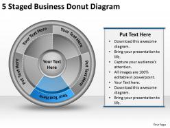 1814 business ppt diagram 5 staged business donut diagram powerpoint template