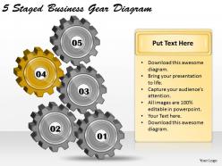 1814 business ppt diagram 5 staged business gear diagram powerpoint template