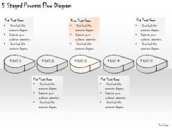 1814 business ppt diagram 5 staged process flow diagram powerpoint template