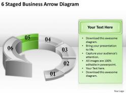 1814 business ppt diagram 6 staged business arrow diagram powerpoint template