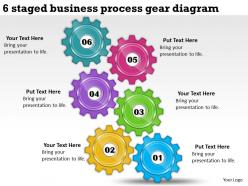 1814 business ppt diagram 6 staged business process gear diagram powerpoint template