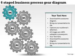1814 business ppt diagram 6 staged business process gear diagram powerpoint template