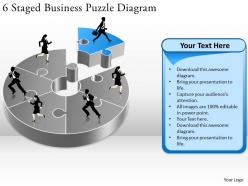 1814 business ppt diagram 6 staged business puzzle diagram powerpoint template