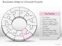 1814 business ppt diagram business steps in circular puzzle powerpoint template