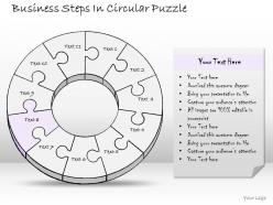 1814 business ppt diagram business steps in circular puzzle powerpoint template