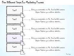 1814 business ppt diagram five different steps for marketing process powerpoint template