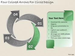 1814 business ppt diagram four colored arrows for circle design powerpoint template