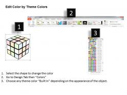 1814 business ppt diagram graphic of rubik cube for process flow powerpoint template