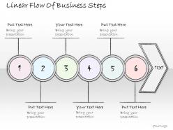1814 business ppt diagram linear flow of business steps powerpoint template