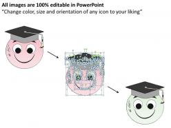 1814 business ppt diagram smiley with graduation cap powerpoint template