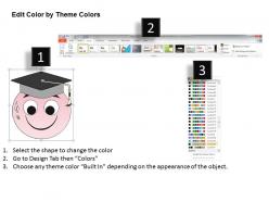 1814 business ppt diagram smiley with graduation cap powerpoint template