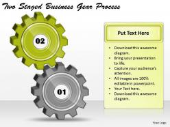 1814 business ppt diagram two staged business gear process powerpoint template