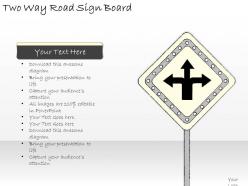 1814 business ppt diagram two way road sign board powerpoint template