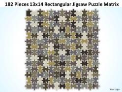 182 pieces 13x14 rectangular jigsaw puzzle matrix powerpoint templates 0812