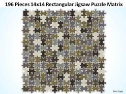 196 Pieces 14x14 Rectangular Jigsaw Puzzle Matrix Powerpoint templates 0812