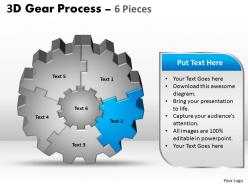 89660292 style variety 1 gears 6 piece powerpoint presentation diagram infographic slide