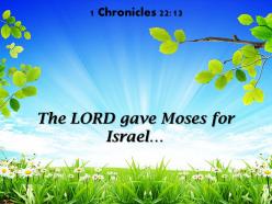 1 chronicles 22 13 the lord gave moses powerpoint church sermon
