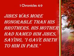 1 chronicles 4 9 jibes was more honorable powerpoint church sermon