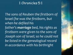 1 chronicles 5 1 the genealogical record in accordance powerpoint church sermon