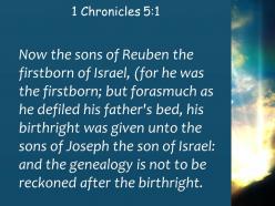 1 chronicles 5 1 the genealogical record in accordance powerpoint church sermon