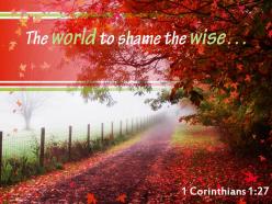 1 corinthians 1 27 the world to shame the wise powerpoint church sermon