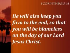 1 corinthians 1 8 the day of our lord powerpoint church sermon