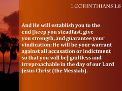 1 corinthians 1 8 the day of our lord powerpoint church sermon