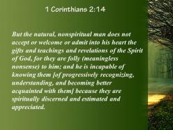 1 corinthians 2 14 they are discerned only through powerpoint church sermon