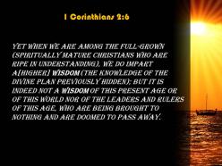 1 corinthians 2 6 the rulers of this age powerpoint church sermon