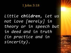 1 john 3 18 let us not love with words powerpoint church sermon