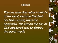 1 john 3 8 the reason the son of god powerpoint church sermon
