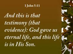 1 john 5 11 this life is in his son powerpoint church sermon