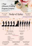 1 page silhouette wedding program ceremony presentation report infographic ppt pdf document