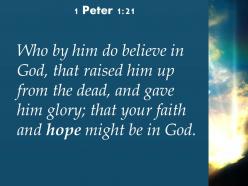 1 peter 1 21 faith and hope are in god powerpoint church sermon