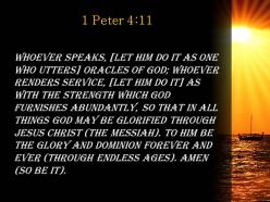 1 peter 4 11 god may be praised through powerpoint church sermon
