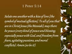 1 peter 5 14 greet one another with a kiss powerpoint church sermon